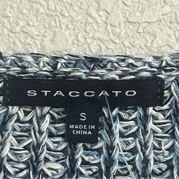 NWT Staccato Stitch Fix Blue Marled Knit Reegan V-Neck Sweater Small - Picture 5 of 8